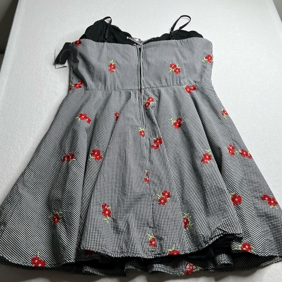 City Studio Juniors Floral Pattern Black Gingham‎ Strapless Dress Size 15 - Picture 3 of 11
